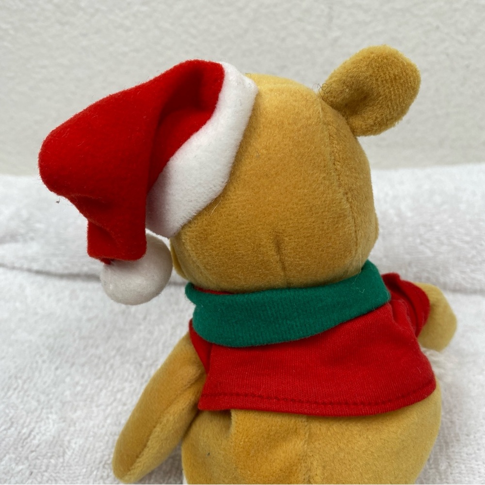 Vintage Disney Winnie The Pooh Santa Hat Scarf Small Plush Kids Collectible - Picture 7 of 11